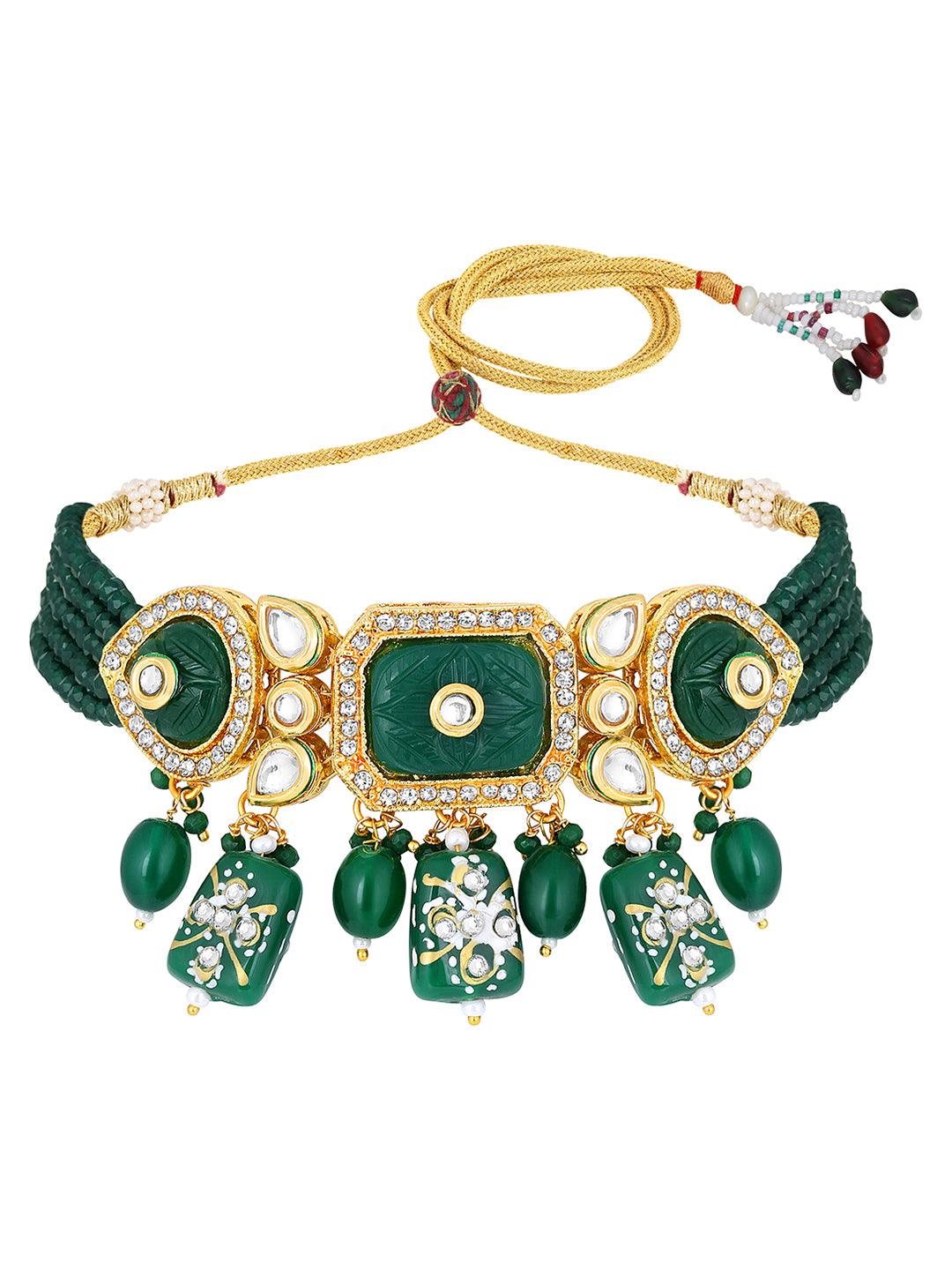 Gold Plated Radiant Pearl Choker Set - ASMITTA Jewellery