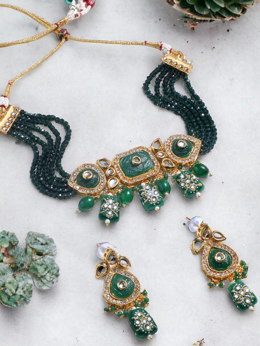Gold Plated Radiant Pearl Choker Set - ASMITTA Jewellery
