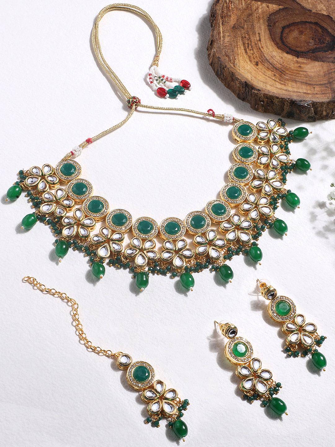 Verdant Charm Choker Set - ASMITTA Jewellery