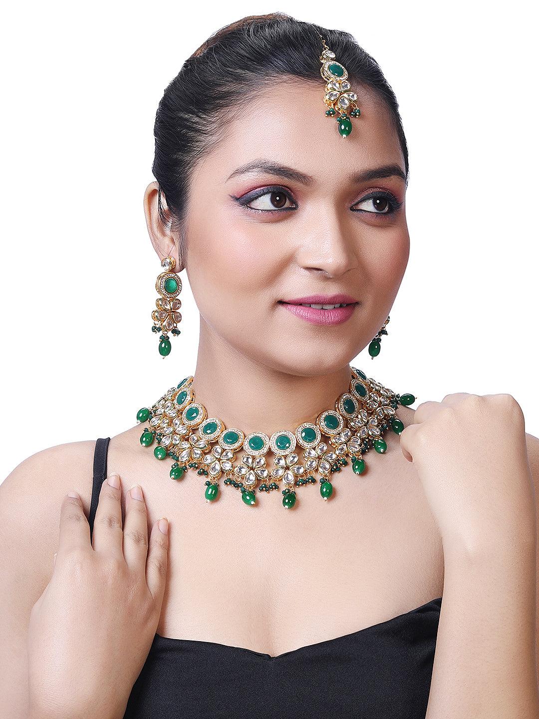Verdant Charm Choker Set - ASMITTA Jewellery