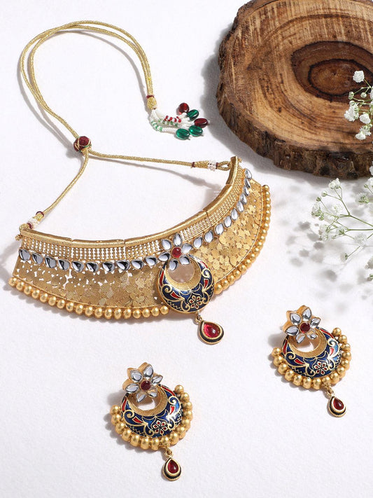 Elegant Meenakari Pearl Choker Set - ASMITTA Jewellery