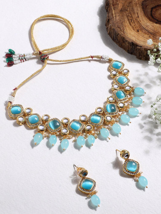 Azure Elegance Choker Set - ASMITTA Jewellery