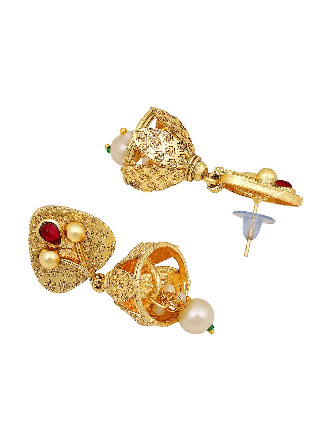 Gold Plated Ethnic Grace Choker Set - ASMITTA Jewellery