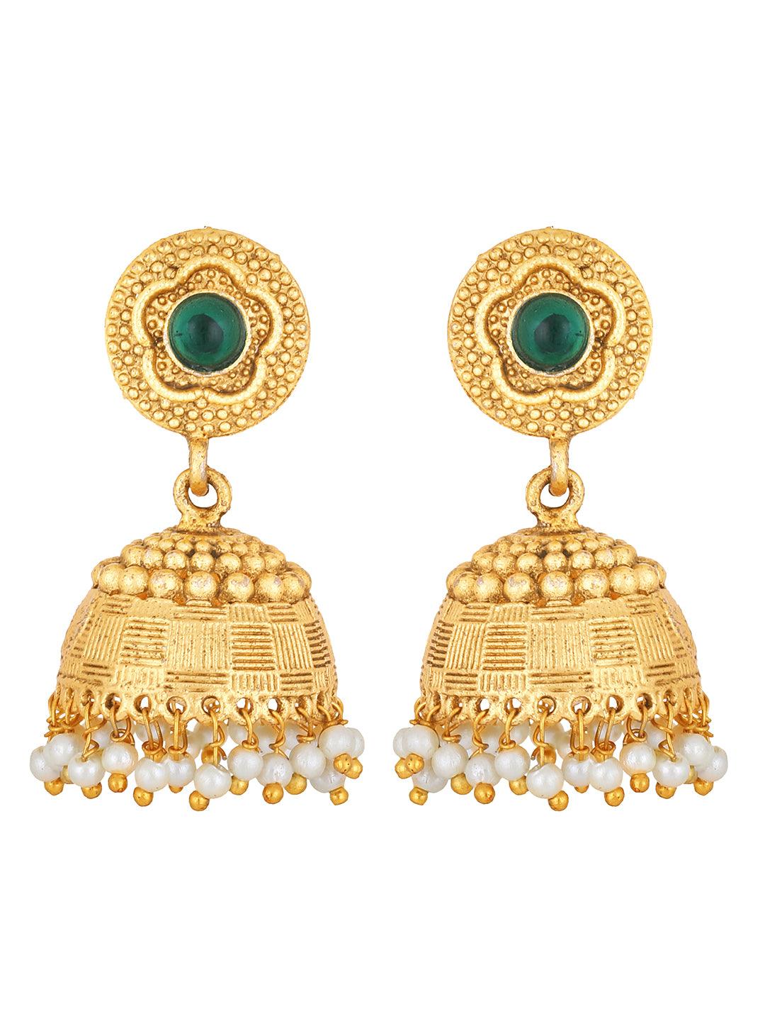 Gold Plated Artificial Stone Studded Ethnic Choker Jewellery Set - ASMITTA Jewellery