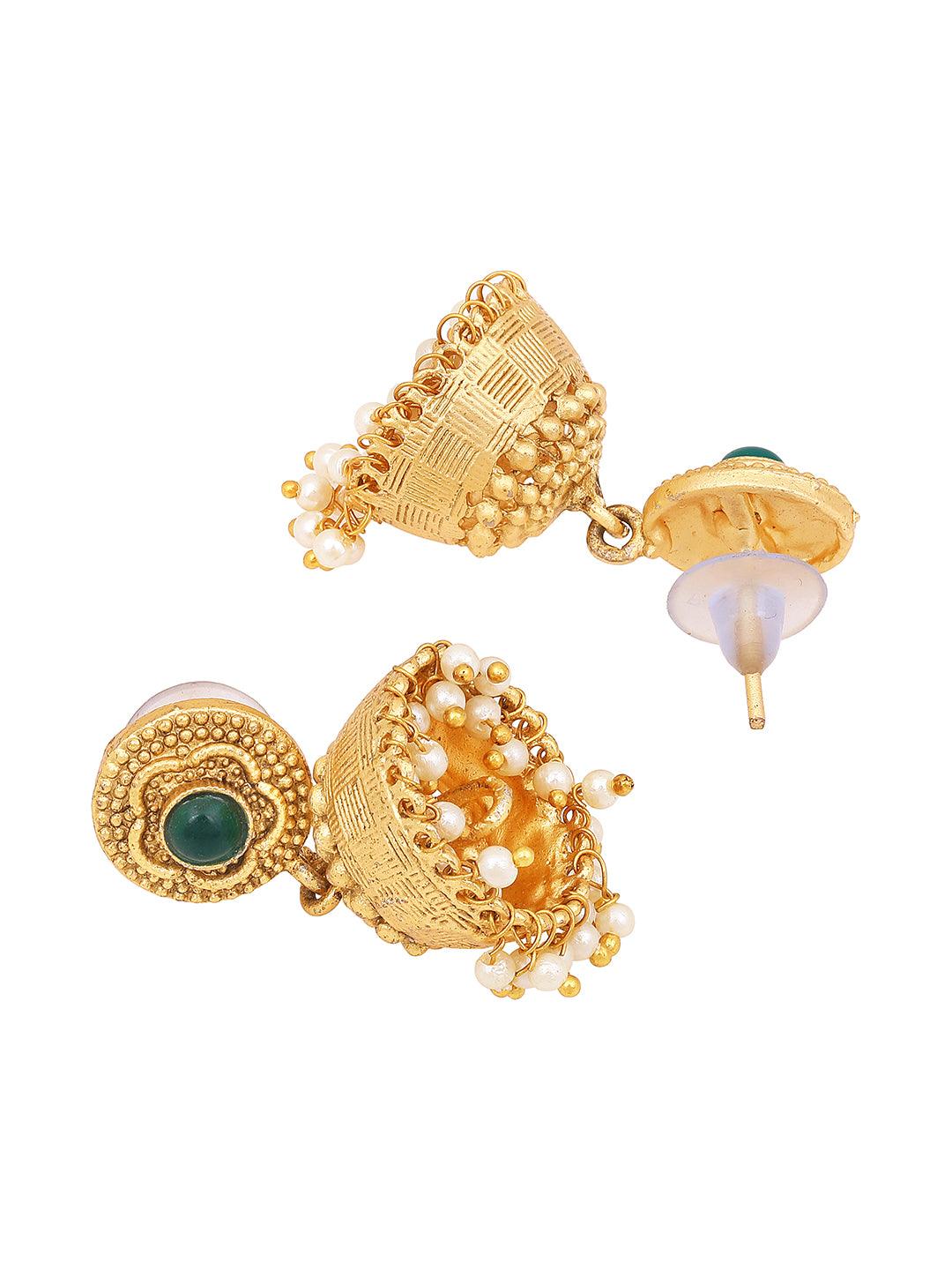 Gold Plated Artificial Stone Studded Ethnic Choker Jewellery Set - ASMITTA Jewellery