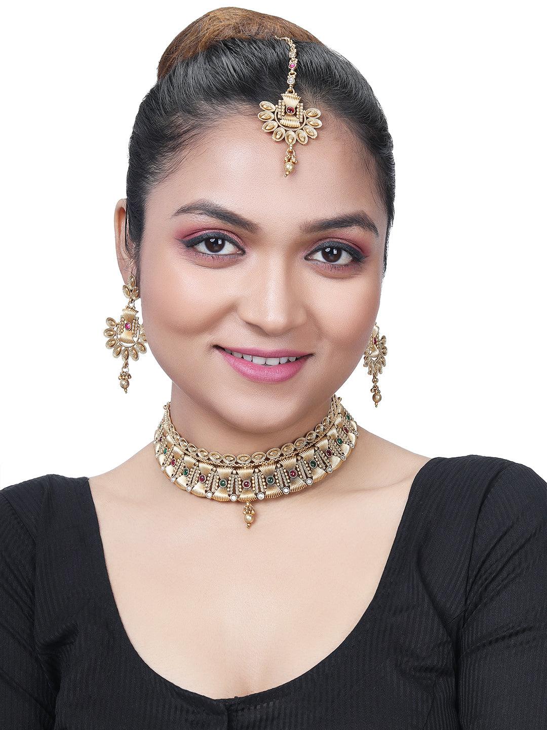 Regal Elegance Choker Set - ASMITTA Jewellery