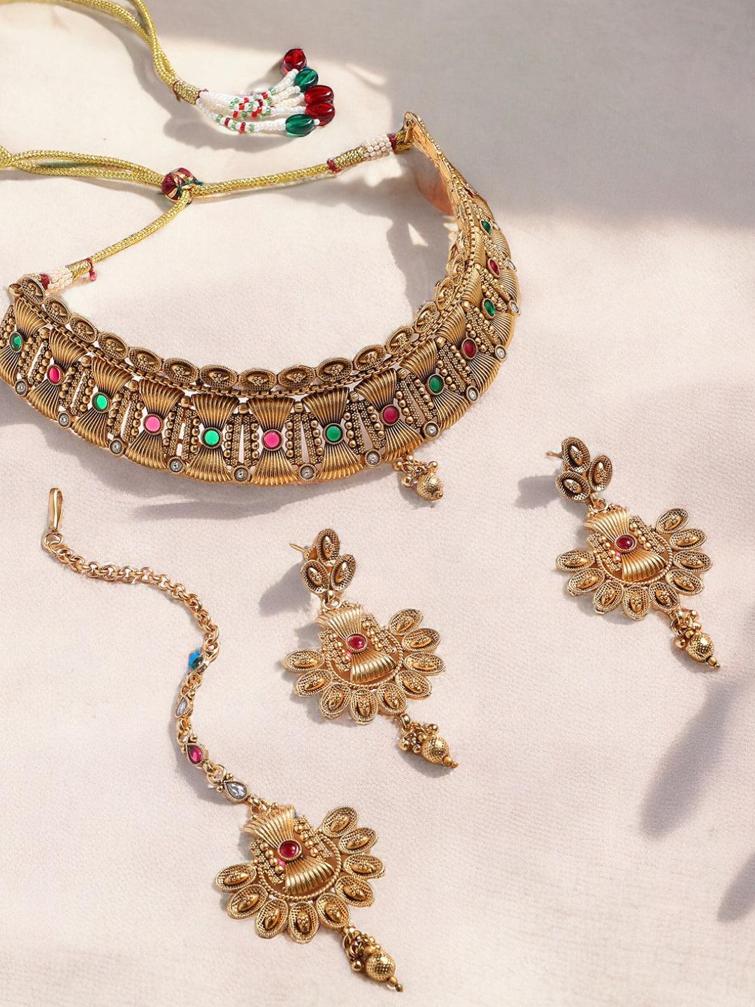 Regal Elegance Choker Set - ASMITTA Jewellery