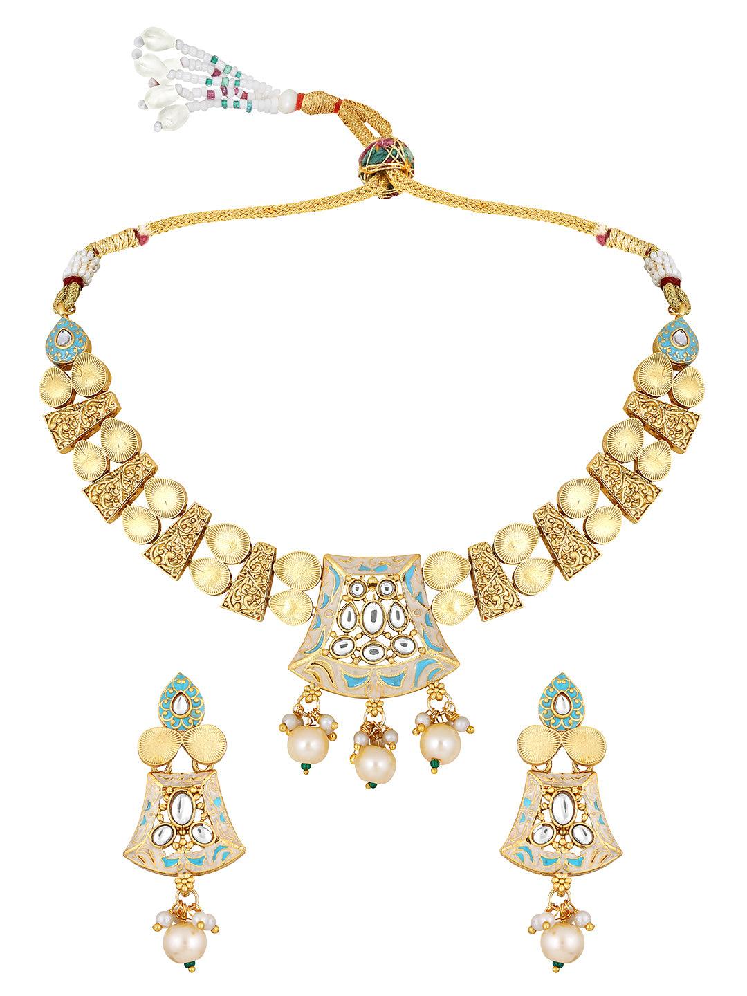 Enchanted Meenakari Choker Set - ASMITTA Jewellery
