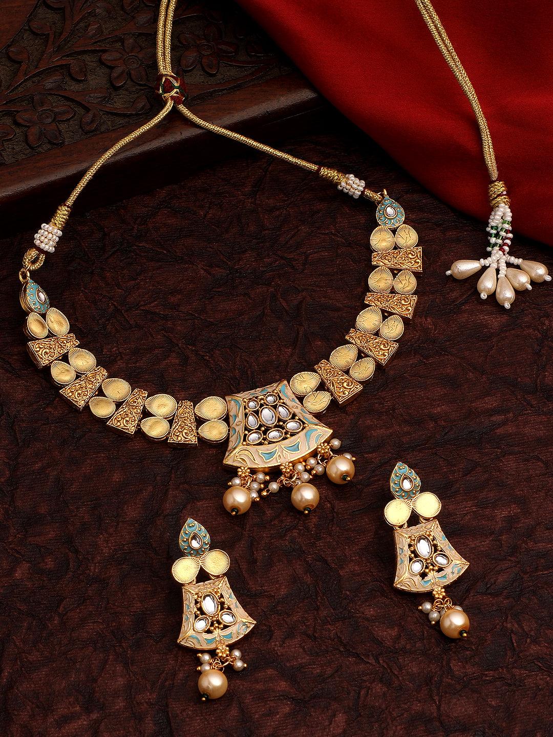 Enchanted Meenakari Choker Set - ASMITTA Jewellery