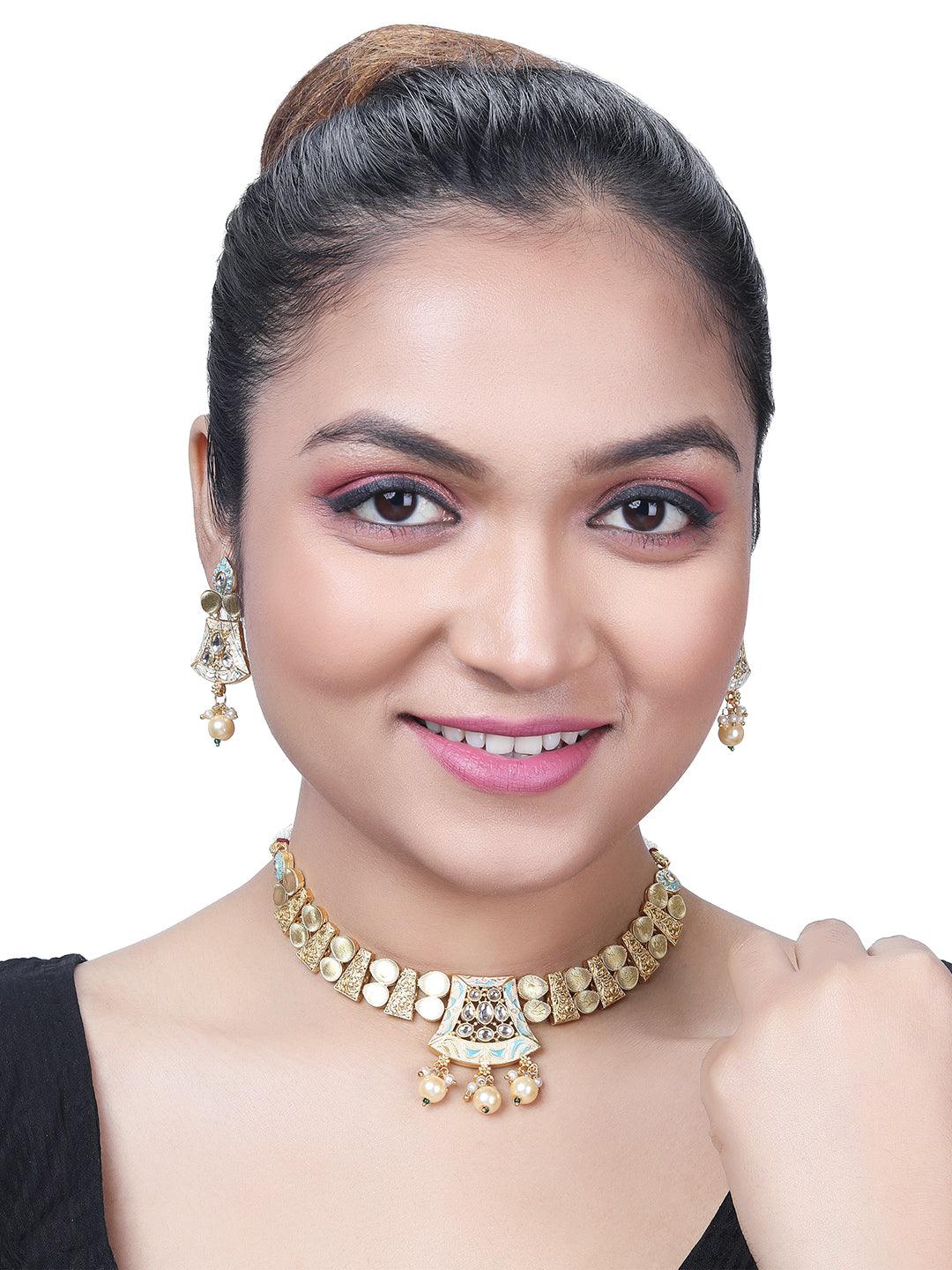 Enchanted Meenakari Choker Set - ASMITTA Jewellery