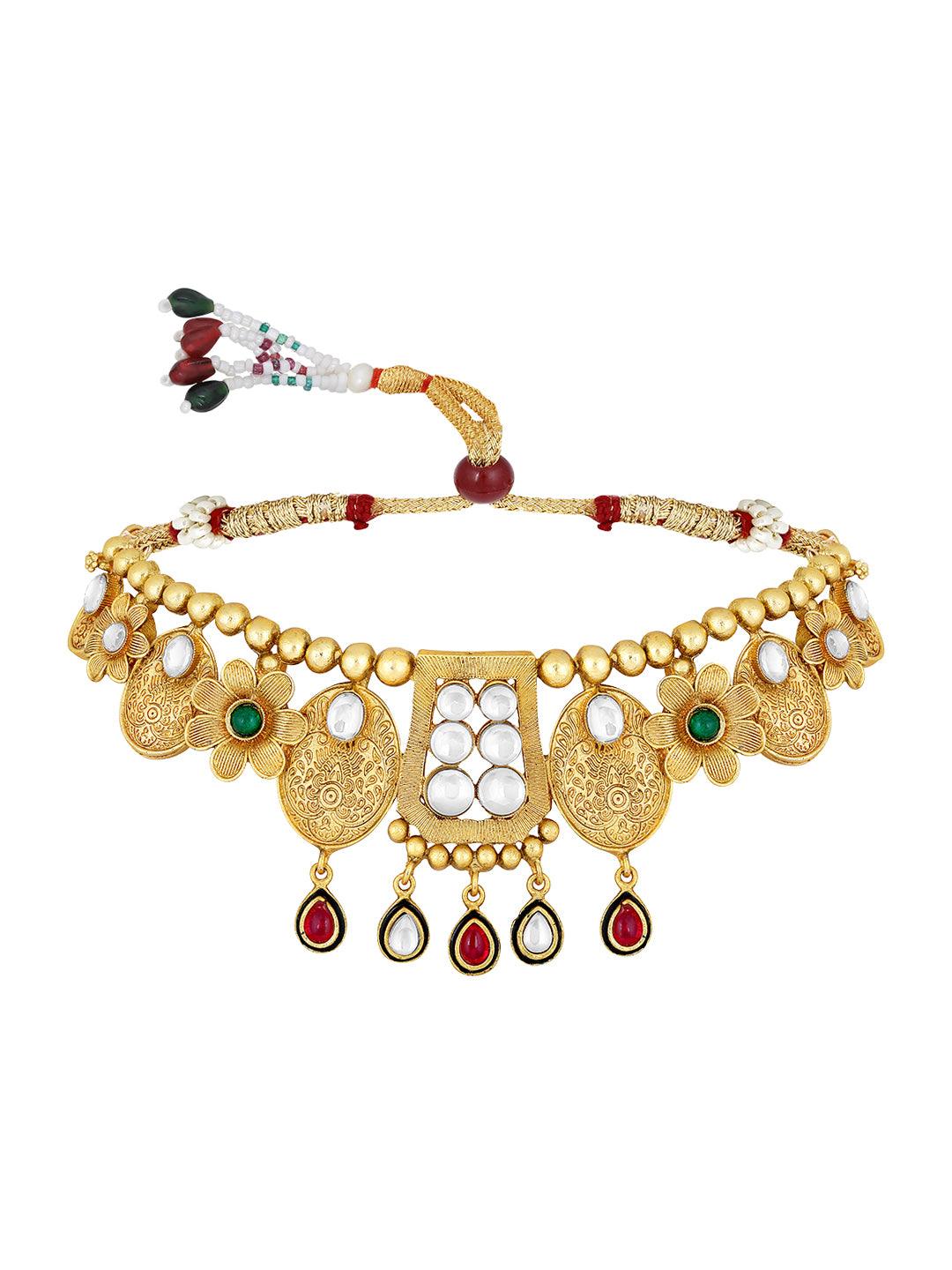 Gold Plated Artificial Stone Studded - ASMITTA Jewellery