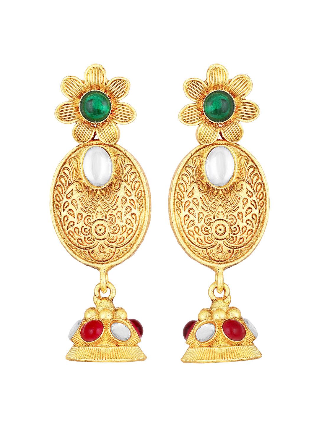 Gold Plated Artificial Stone Studded - ASMITTA Jewellery