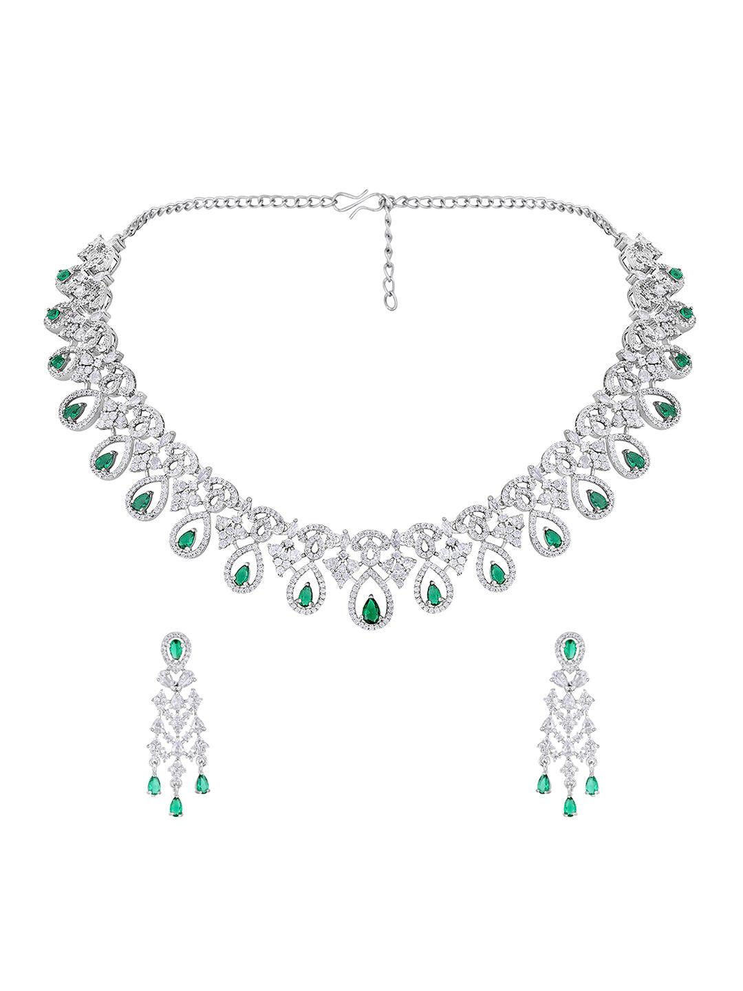 Emerald Elegance CZ Set - ASMITTA Jewellery