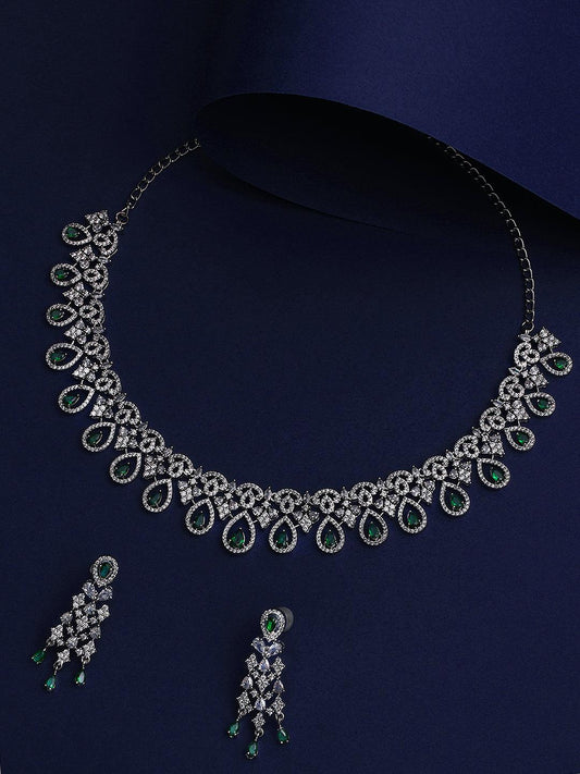 Emerald Elegance CZ Set - ASMITTA Jewellery