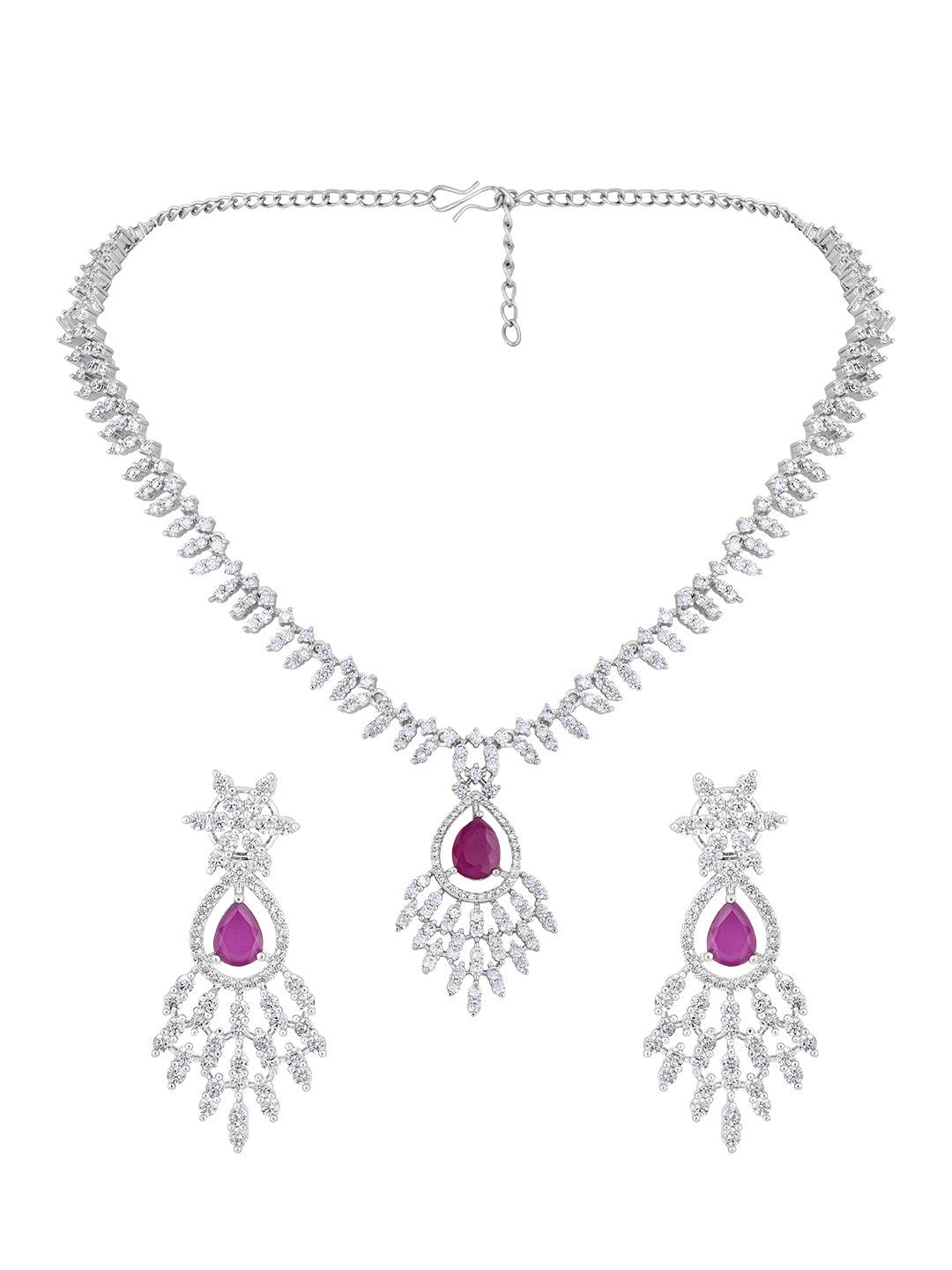 Pink & White Elegance: CZ Stone Choker Set - ASMITTA Jewellery