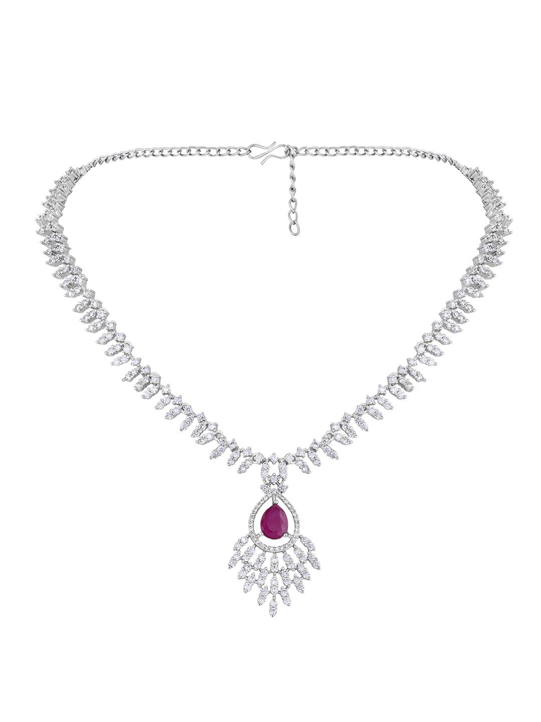 Pink & White Elegance: CZ Stone Choker Set - ASMITTA Jewellery