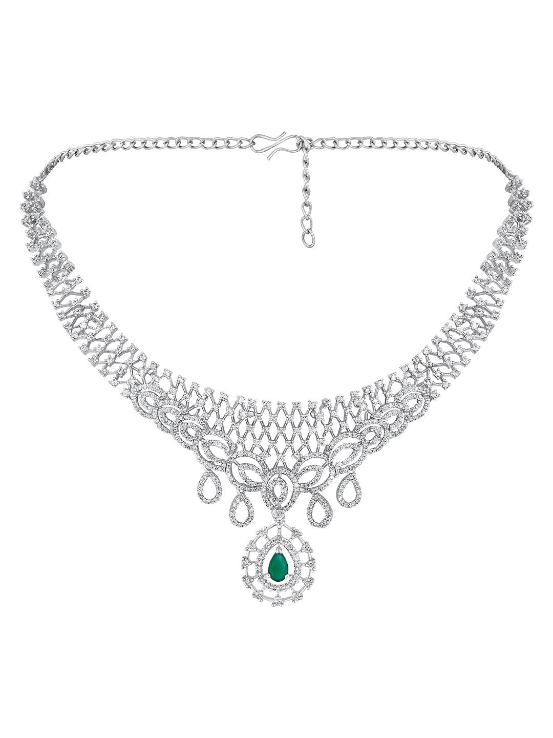 Emerald Elegance CZ Jewellery Set - ASMITTA Jewellery