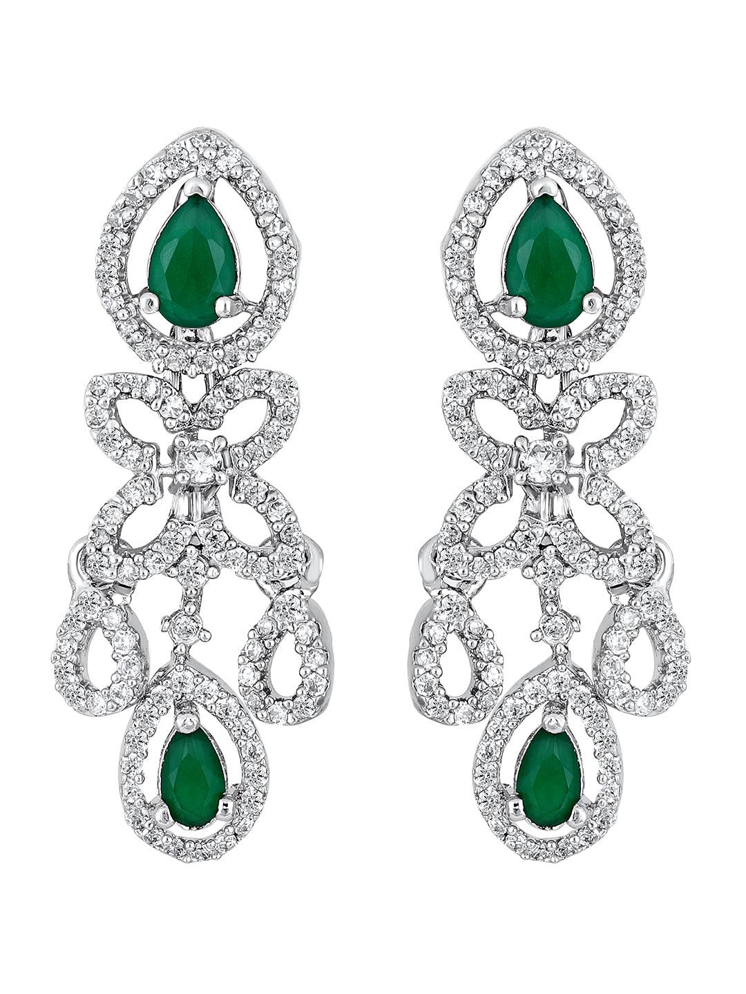 Emerald Elegance CZ Jewellery Set - ASMITTA Jewellery