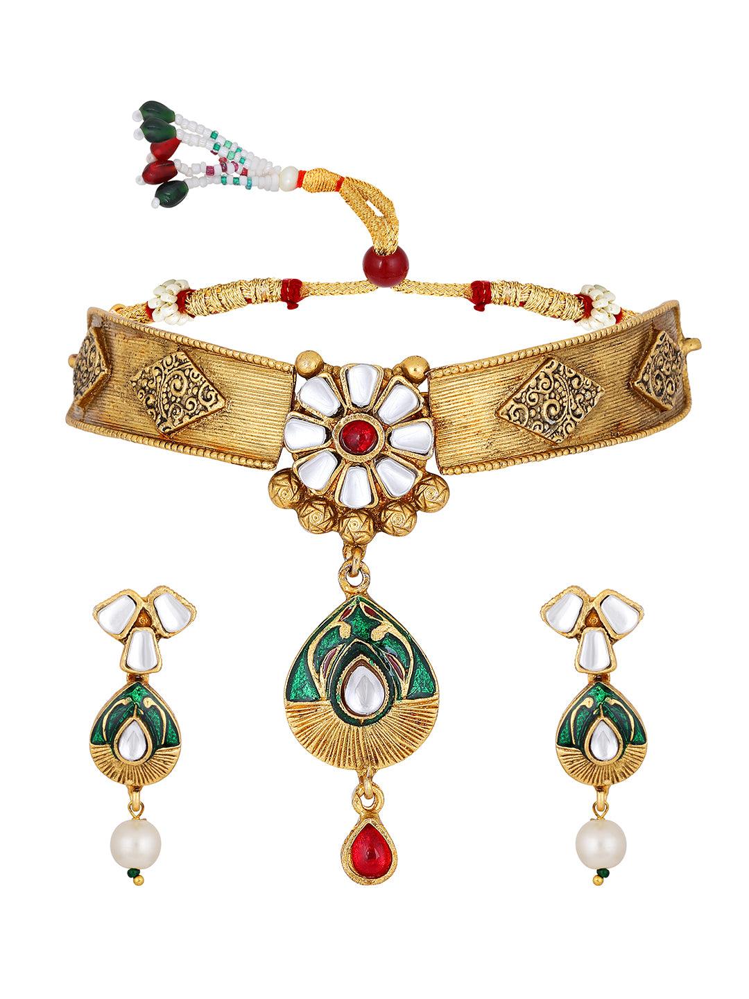 Elegant Meenakari Choker Set - ASMITTA Jewellery