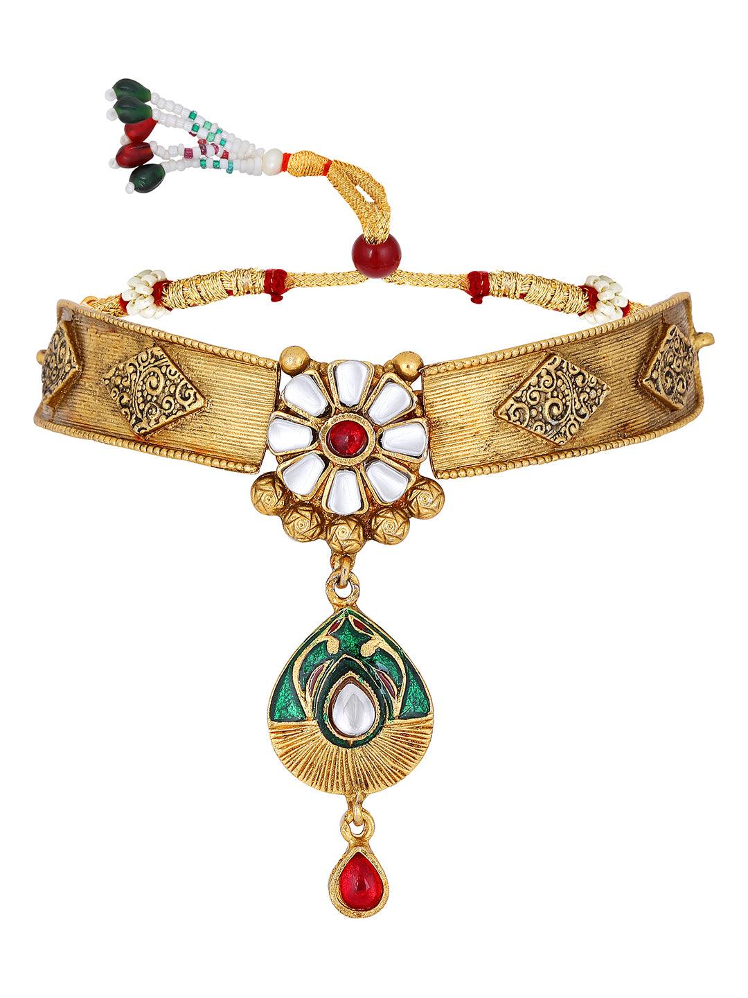 Elegant Meenakari Choker Set - ASMITTA Jewellery