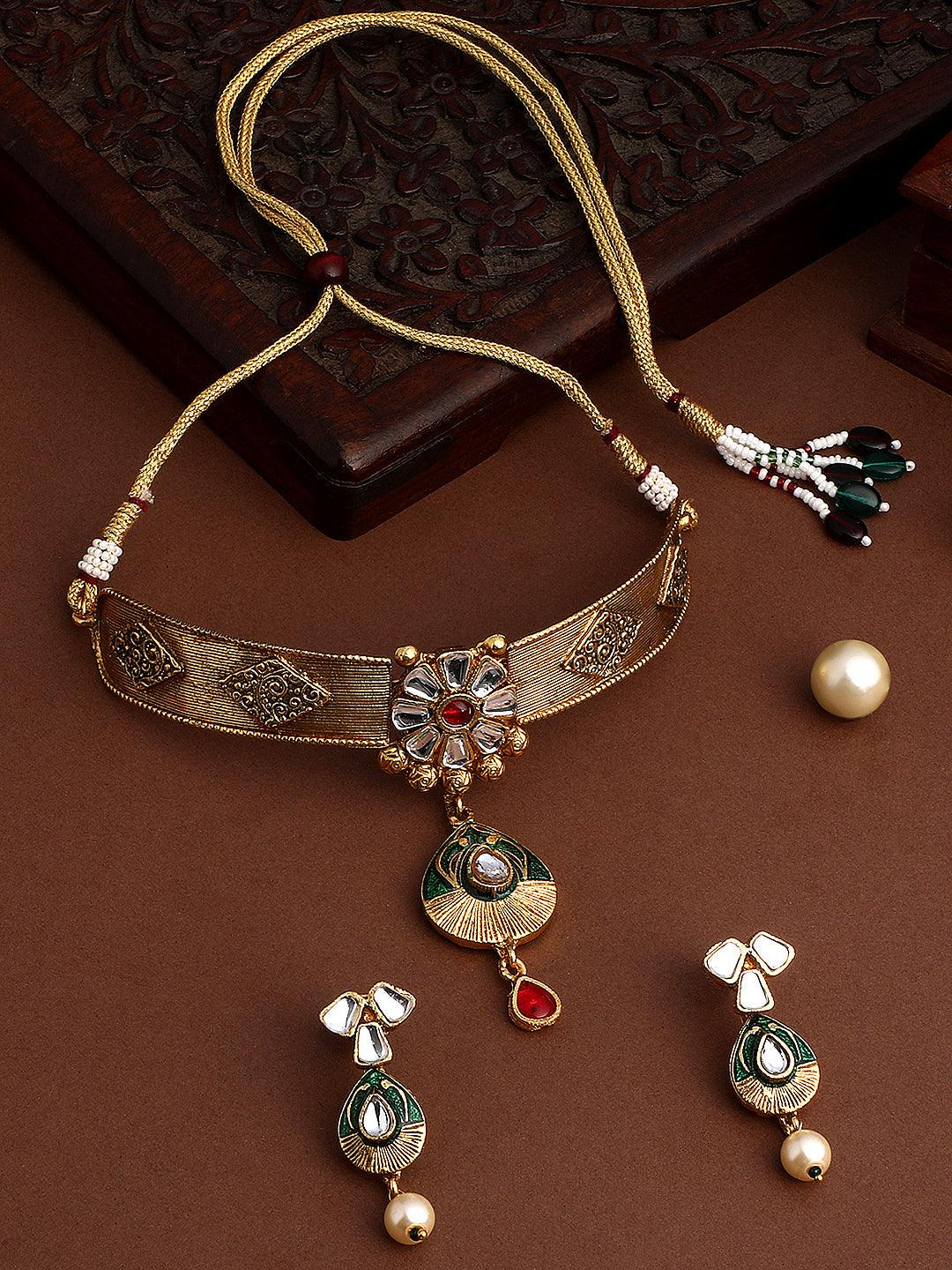 Elegant Meenakari Choker Set - ASMITTA Jewellery