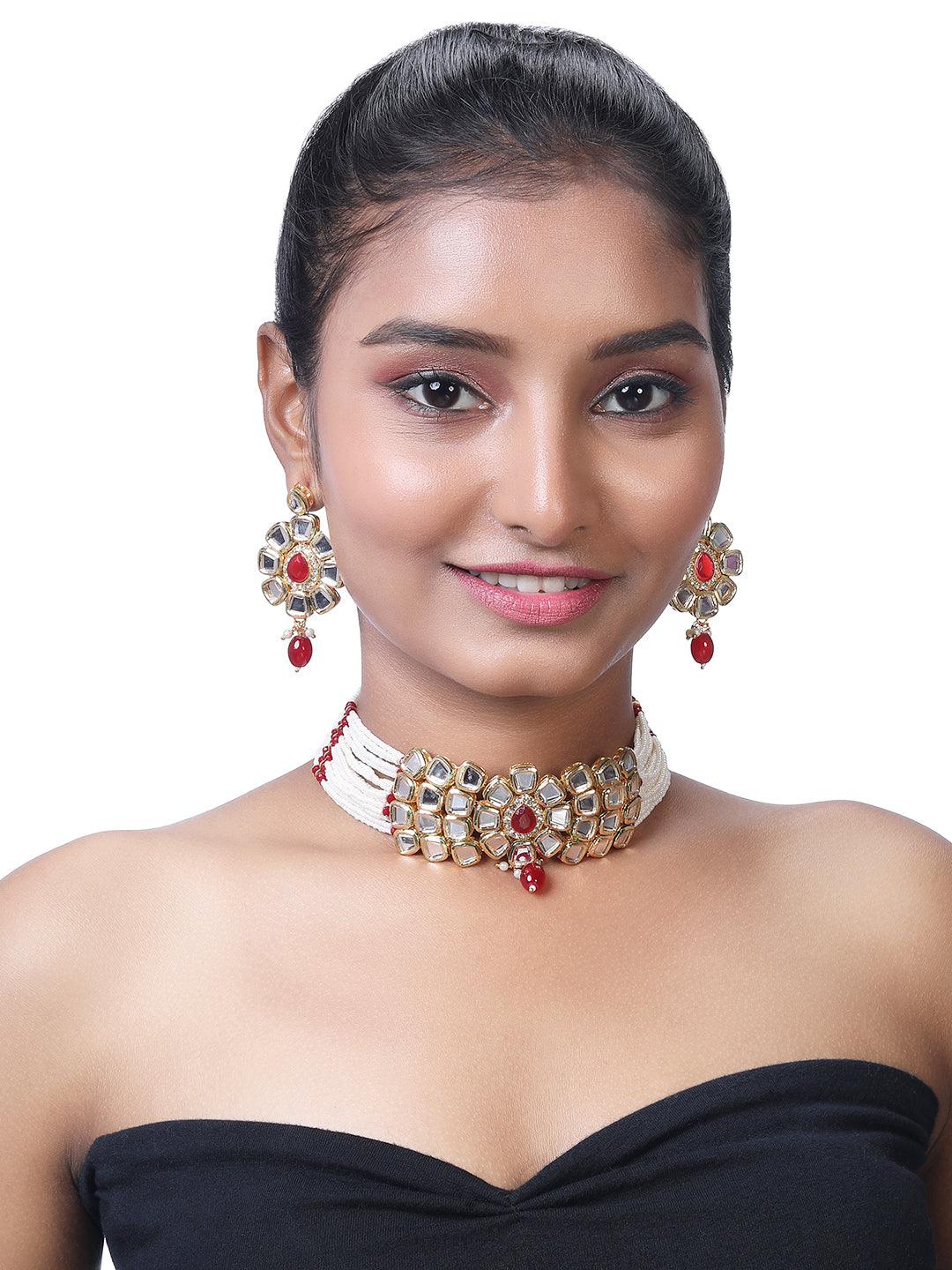 Kundan Grace Choker Set - ASMITTA Jewellery