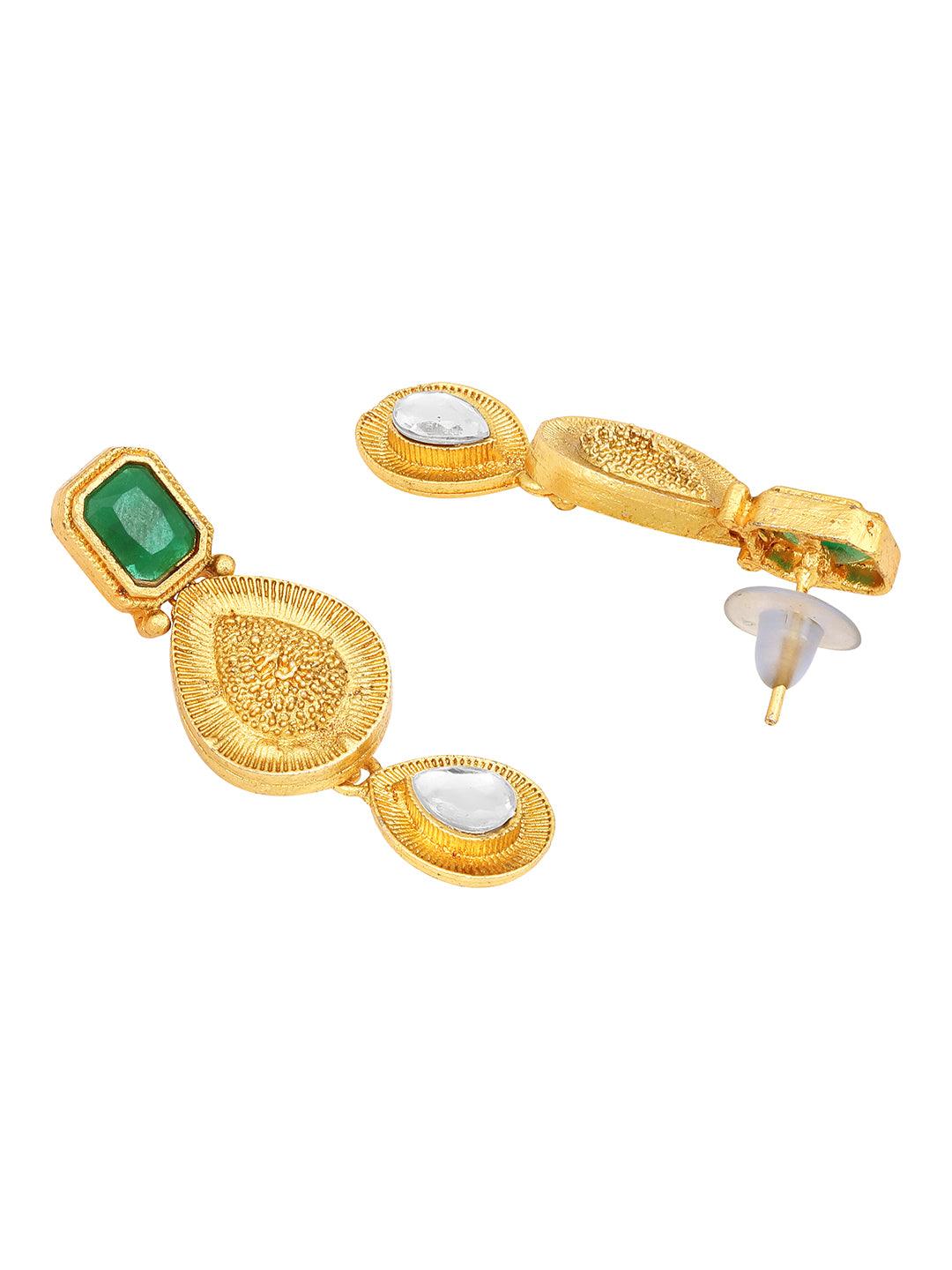 Gold Plated Artificial Stone Studded Ethnic Choker Jewellery Set - ASMITTA Jewellery