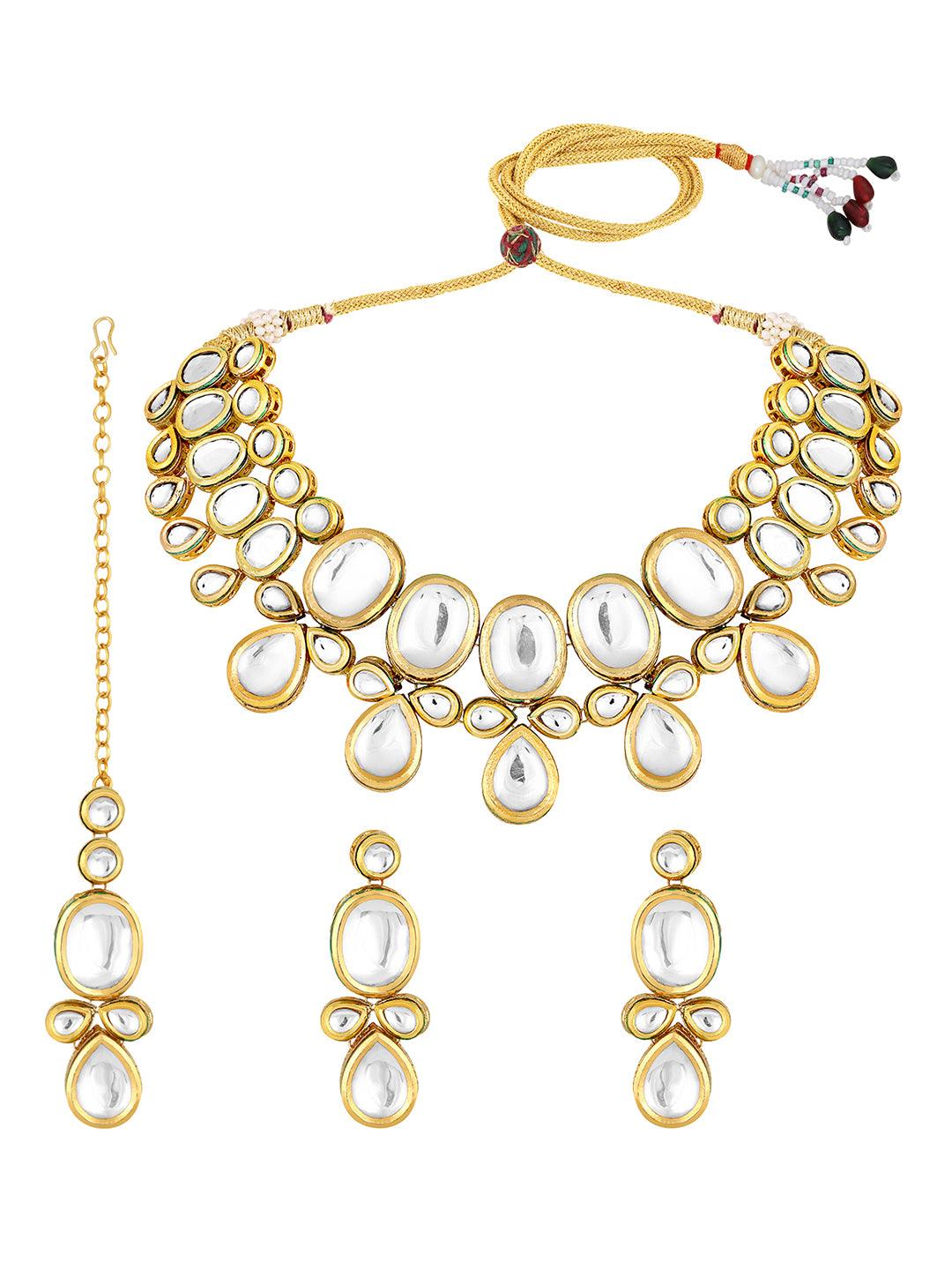 Kundan Regal Choker Set - ASMITTA Jewellery