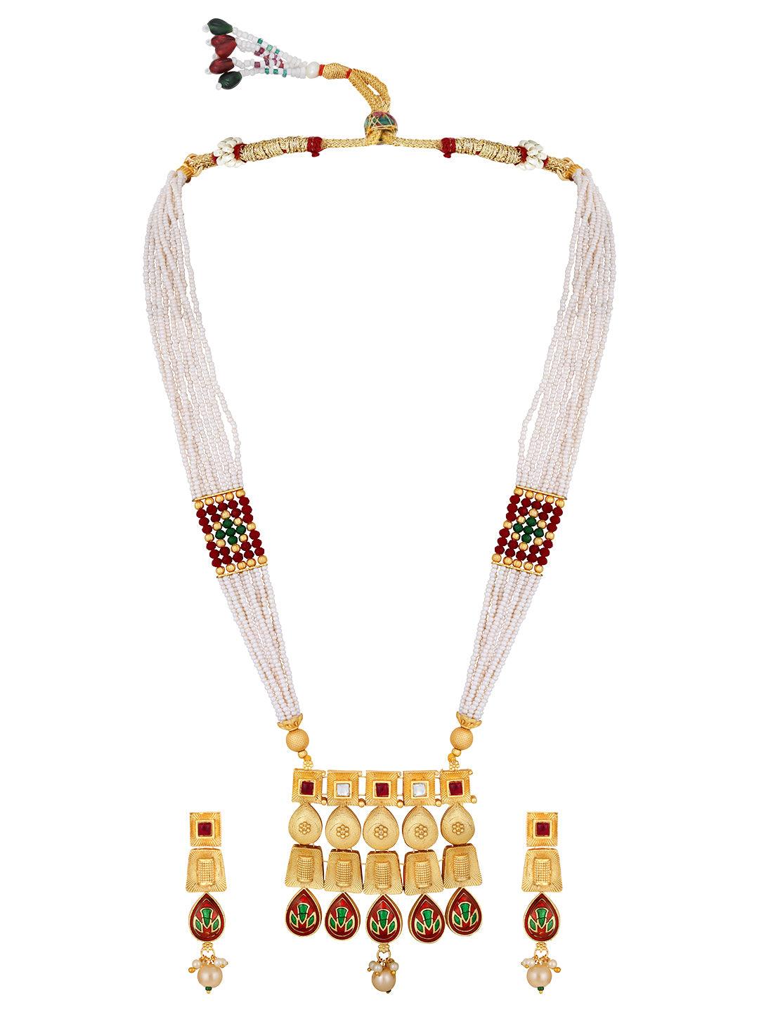 Regal Meenakari Long Jewellery Set - ASMITTA Jewellery