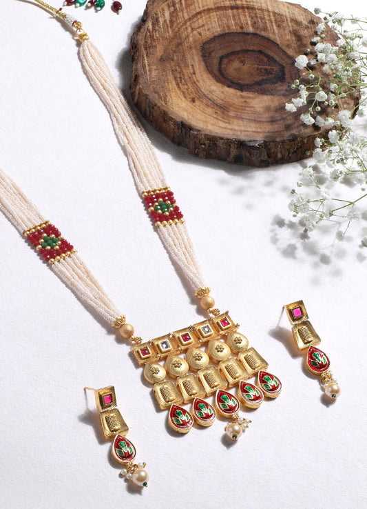 Regal Meenakari Long Jewellery Set - ASMITTA Jewellery