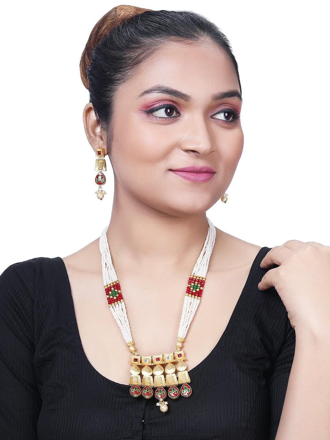 Regal Meenakari Long Jewellery Set - ASMITTA Jewellery