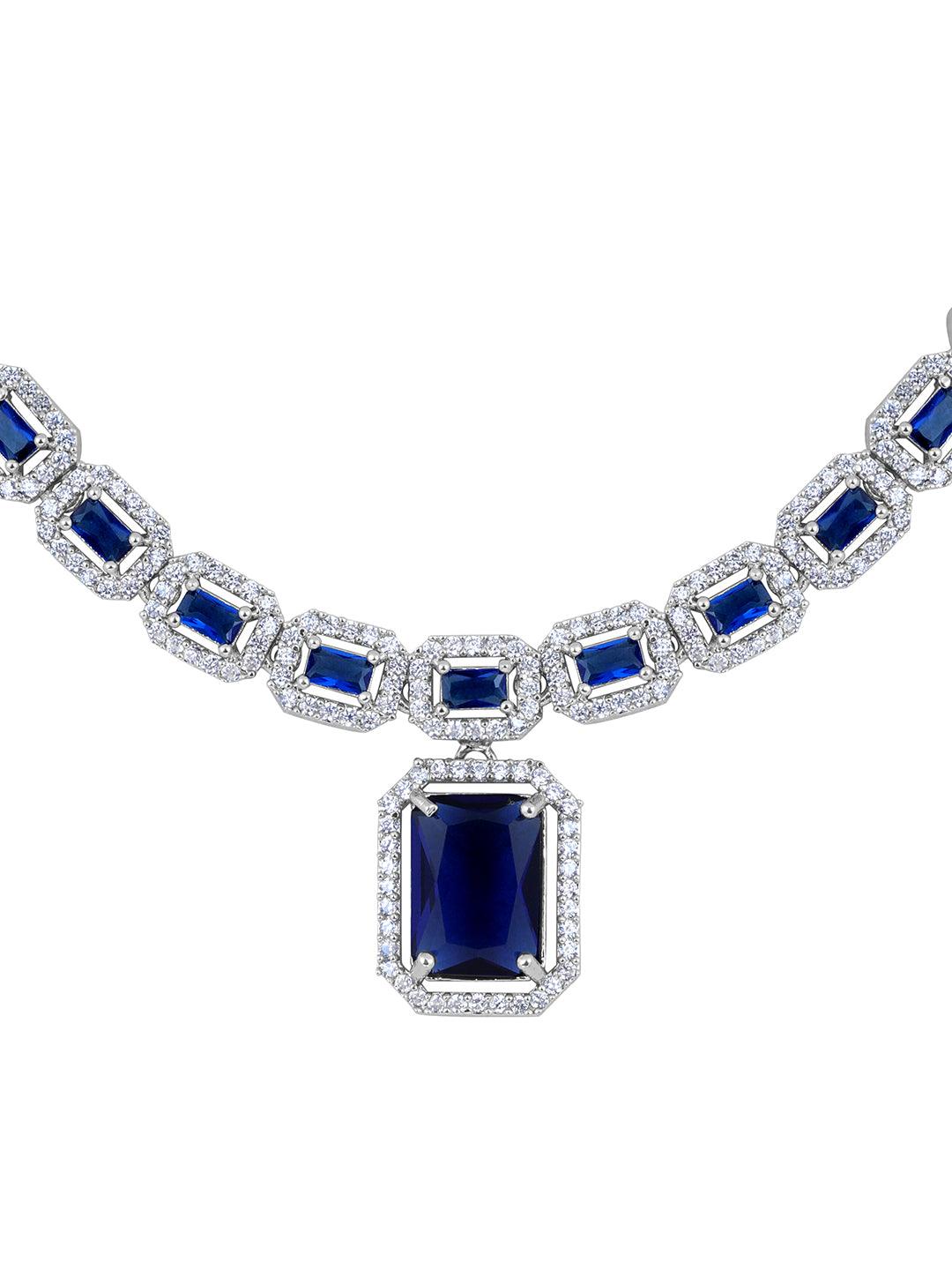 Oceanic Elegance: Rhodium-Plated Choker & Earring Set - ASMITTA Jewellery