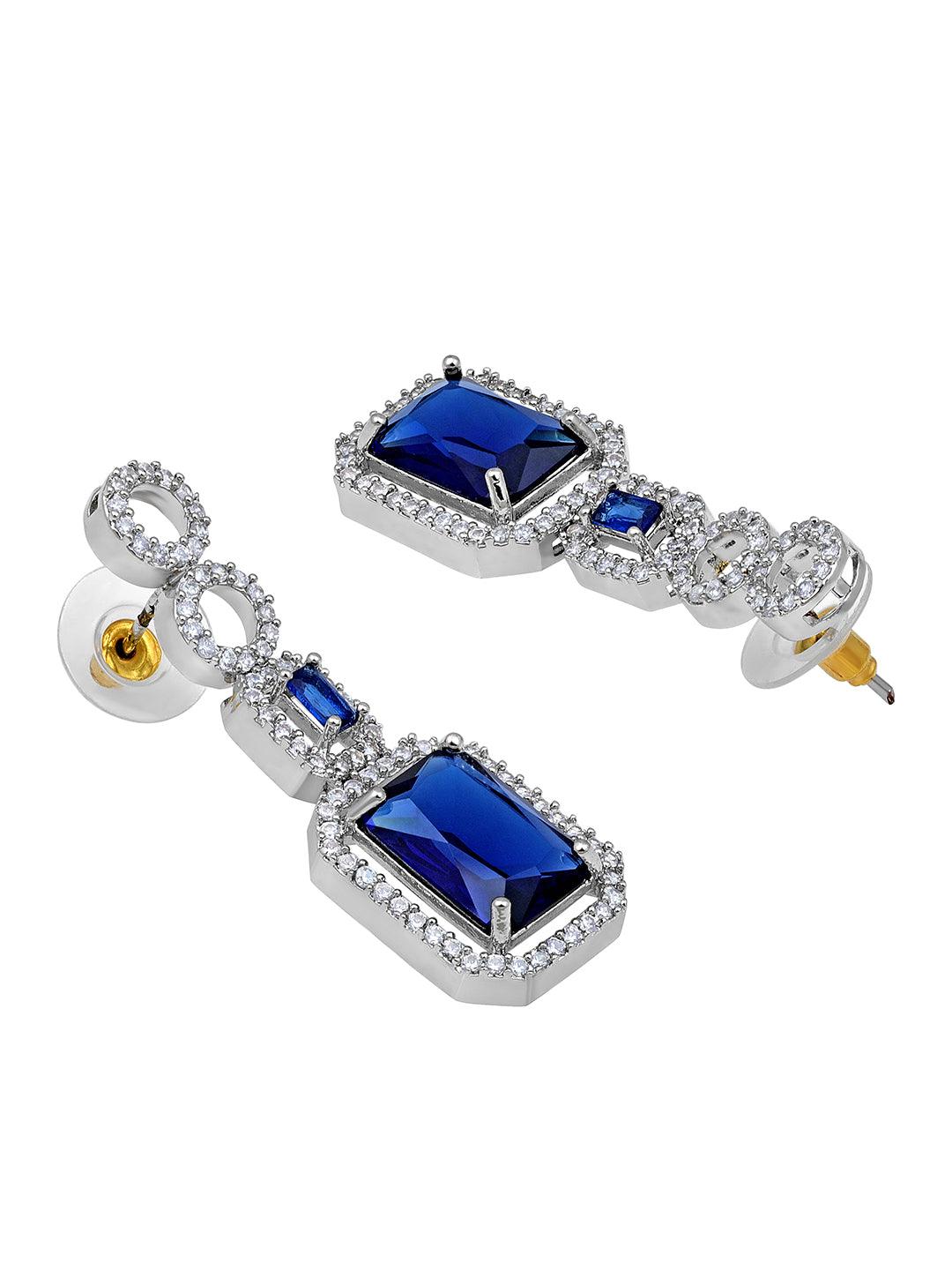 Oceanic Elegance: Rhodium-Plated Choker & Earring Set - ASMITTA Jewellery