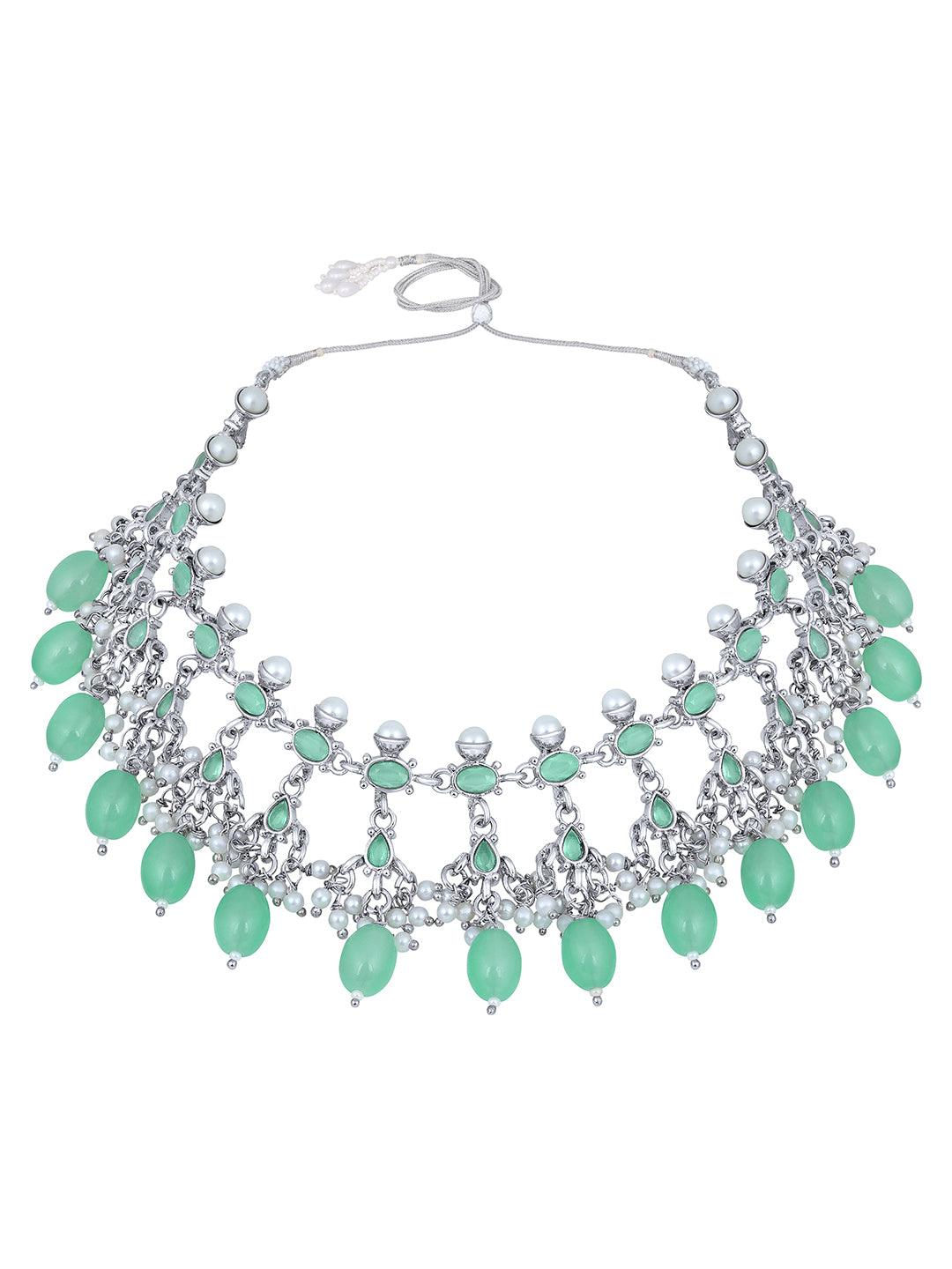 Aqua Elegance Choker Set - ASMITTA Jewellery