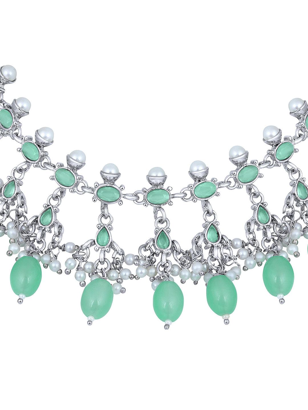Aqua Elegance Choker Set - ASMITTA Jewellery