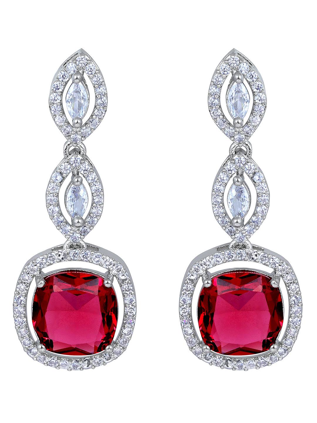 Radiant Rhodium White & Pink CZ Choker Set - ASMITTA Jewellery