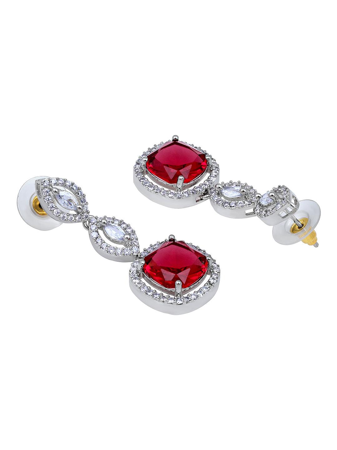 Radiant Rhodium White & Pink CZ Choker Set - ASMITTA Jewellery