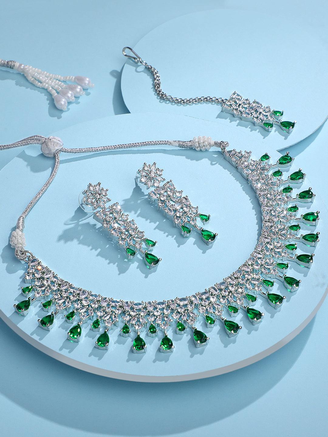Emerald Elegance Choker Set - ASMITTA Jewellery