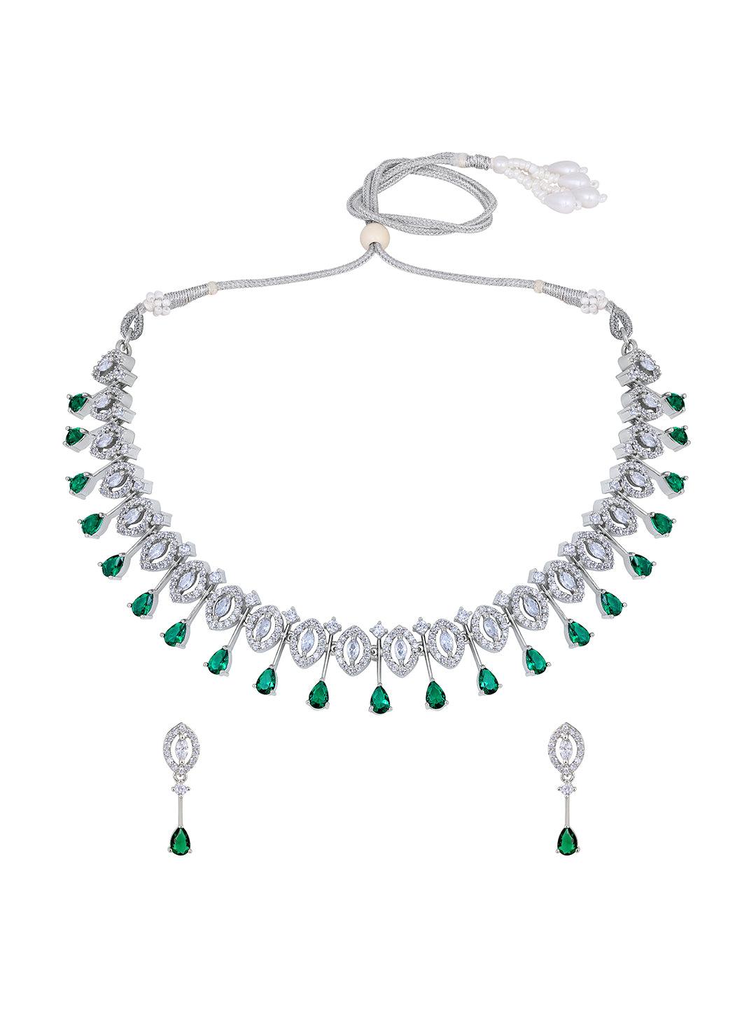 Emerald Elegance Choker Set - ASMITTA Jewellery