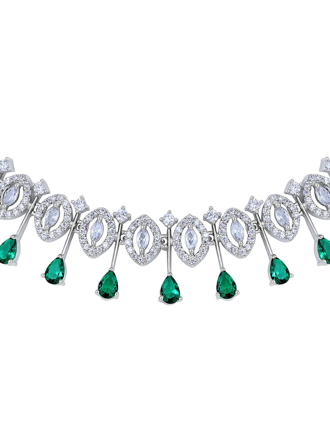 Emerald Elegance Choker Set - ASMITTA Jewellery
