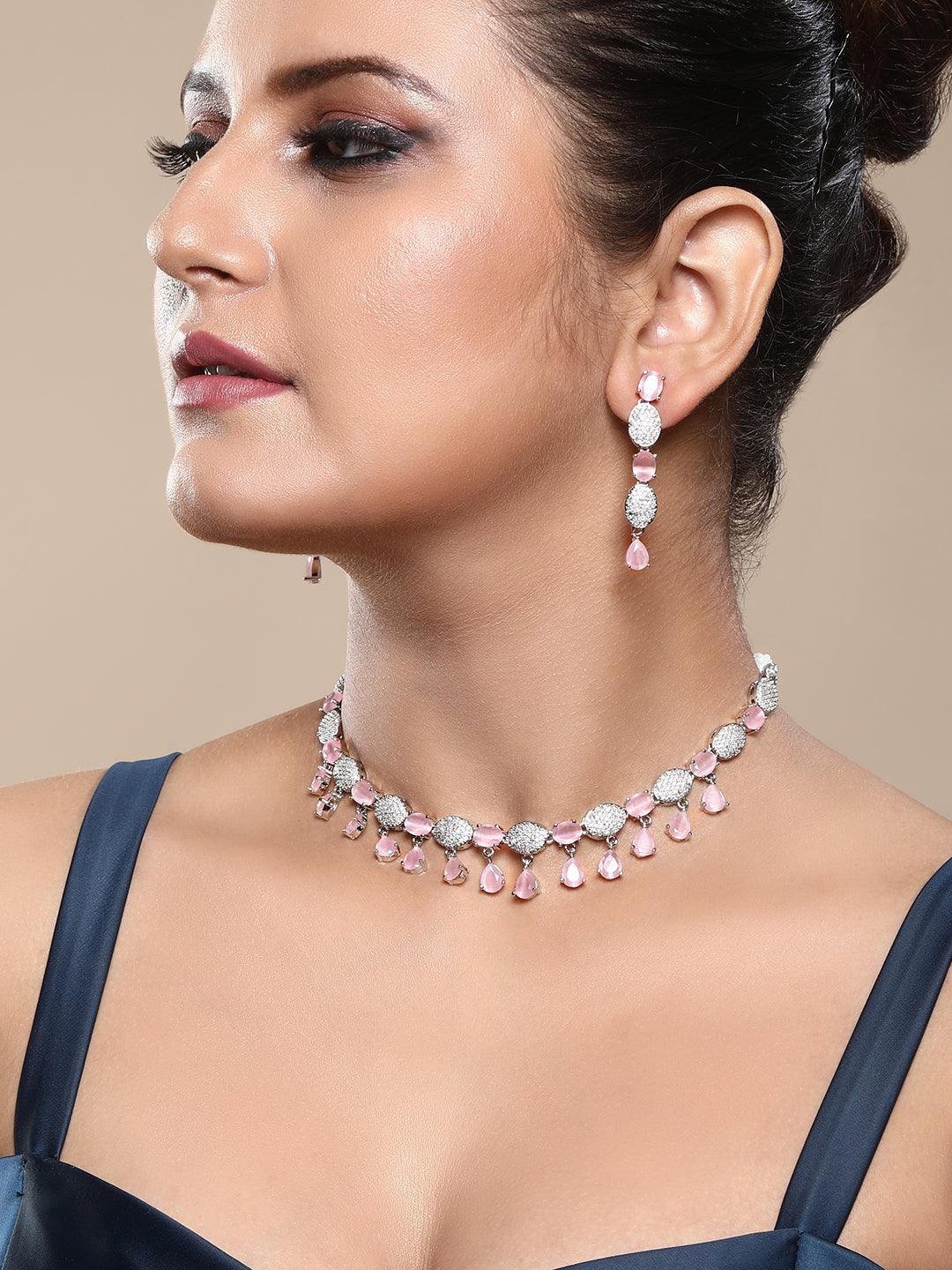 Blush & Sparkle Choker Set - ASMITTA Jewellery