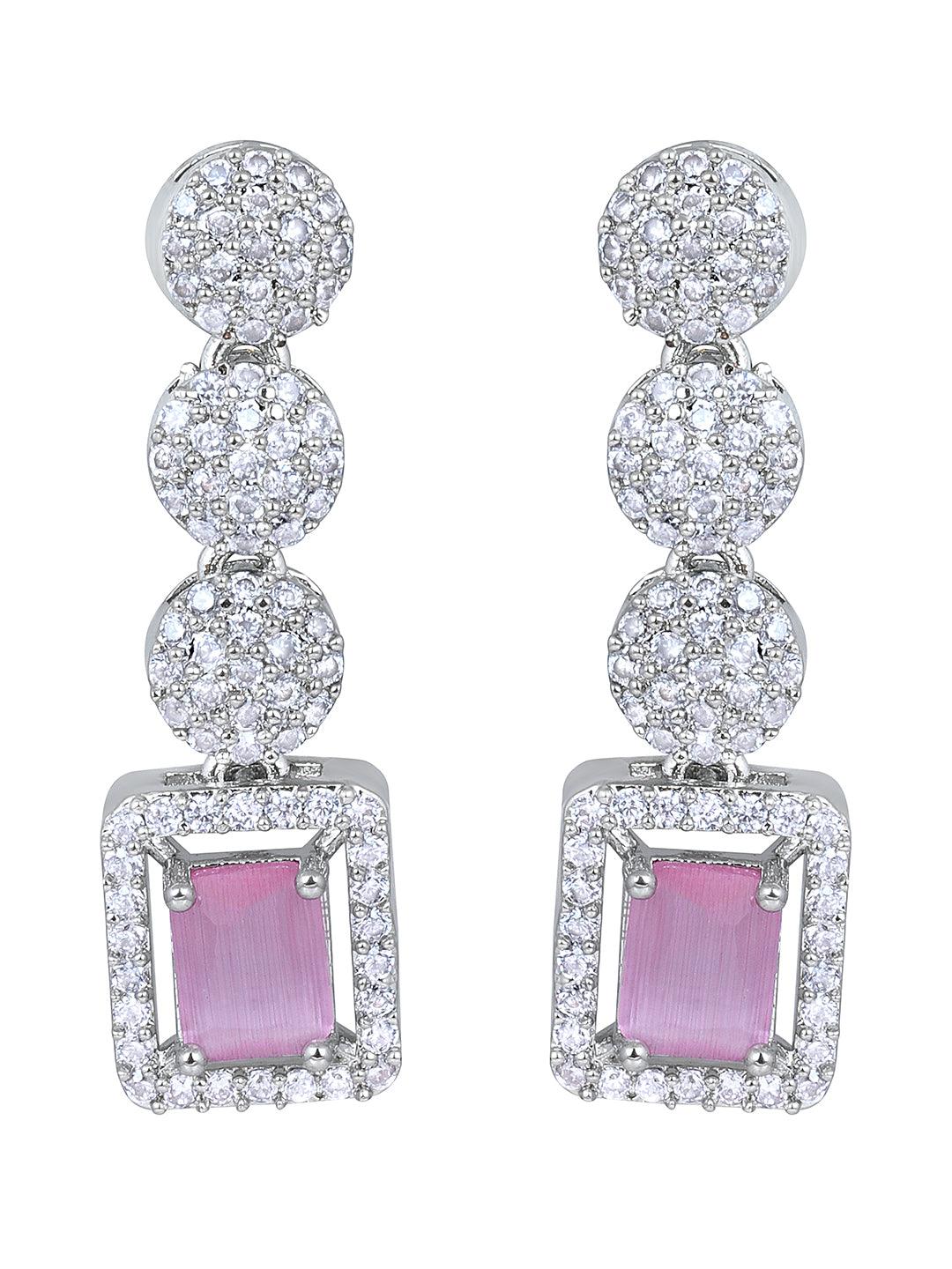 Romantic Glow: Rhodium-Plated Choker & Earring Set - ASMITTA Jewellery