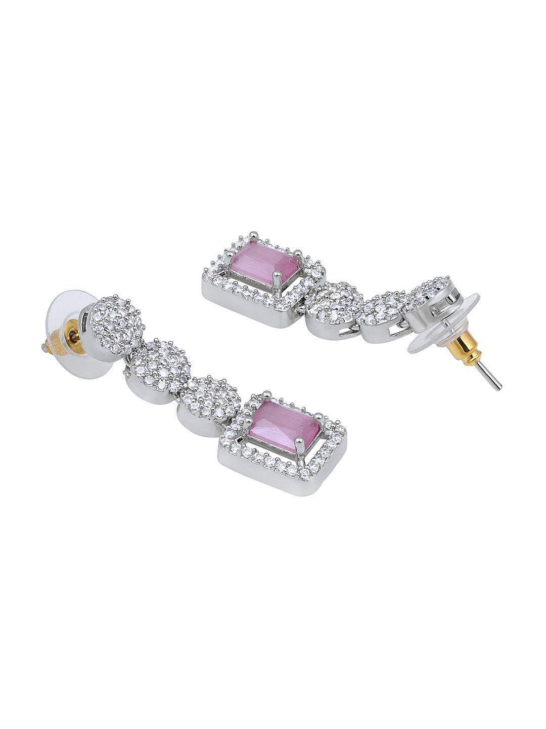 Romantic Glow: Rhodium-Plated Choker & Earring Set - ASMITTA Jewellery
