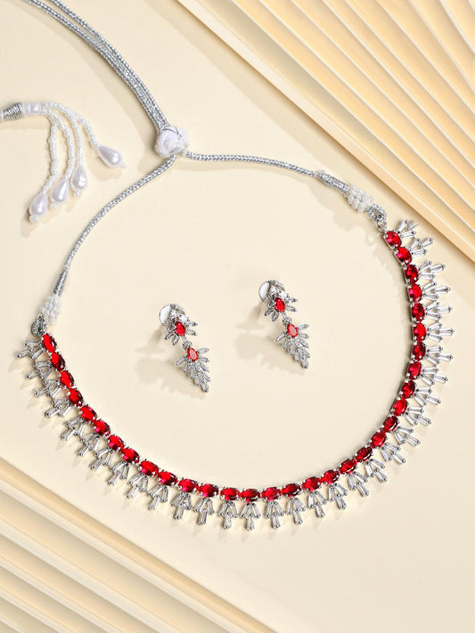 Ruby Radiance Choker Set - ASMITTA Jewellery