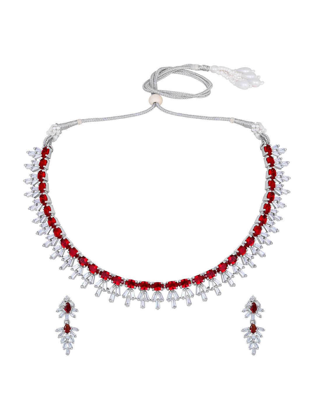 Ruby Radiance Choker Set - ASMITTA Jewellery