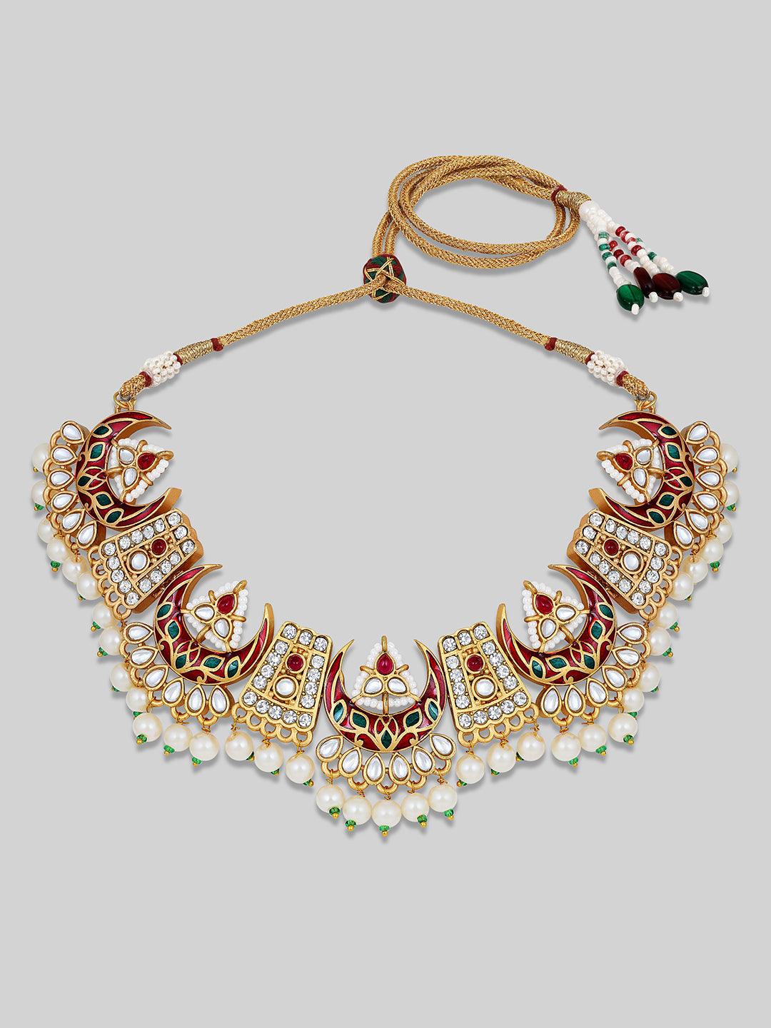 Ethereal Meenakari Choker Set - ASMITTA Jewellery