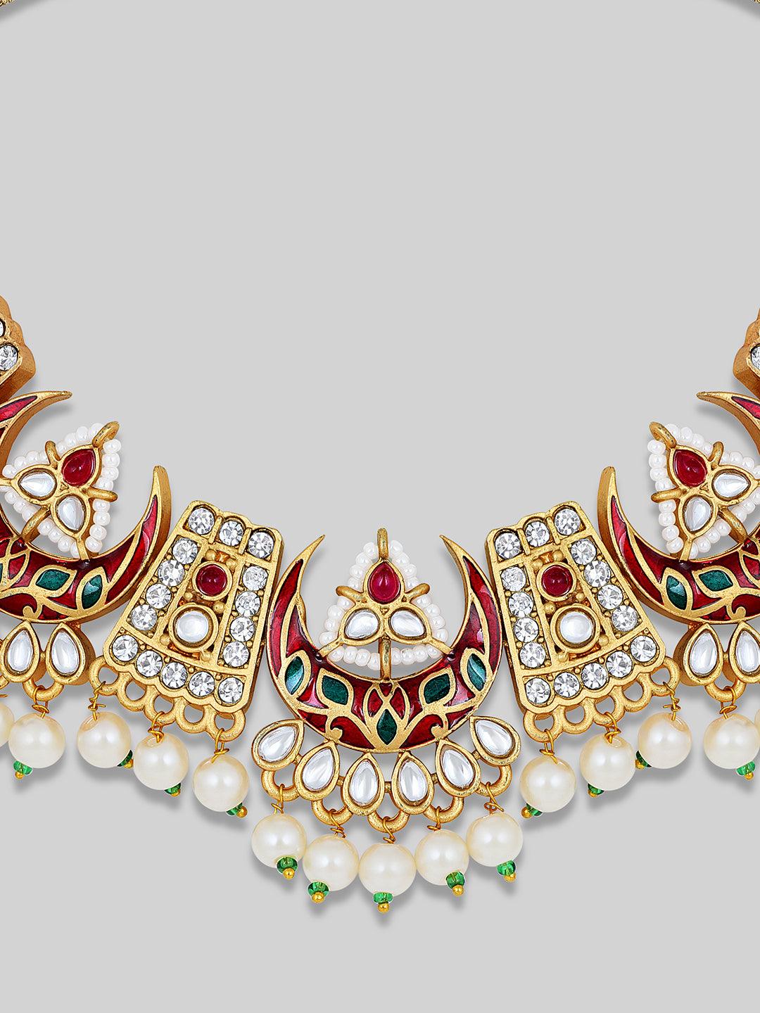 Ethereal Meenakari Choker Set - ASMITTA Jewellery