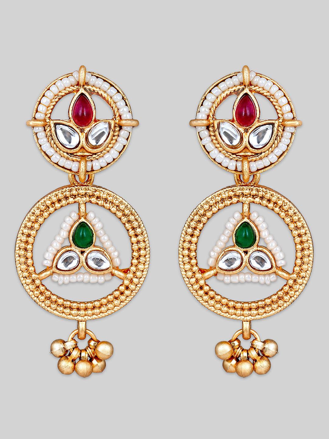 Gold Plated Austrian Ethnic Choker Jewellery Set - ASMITTA Jewellery