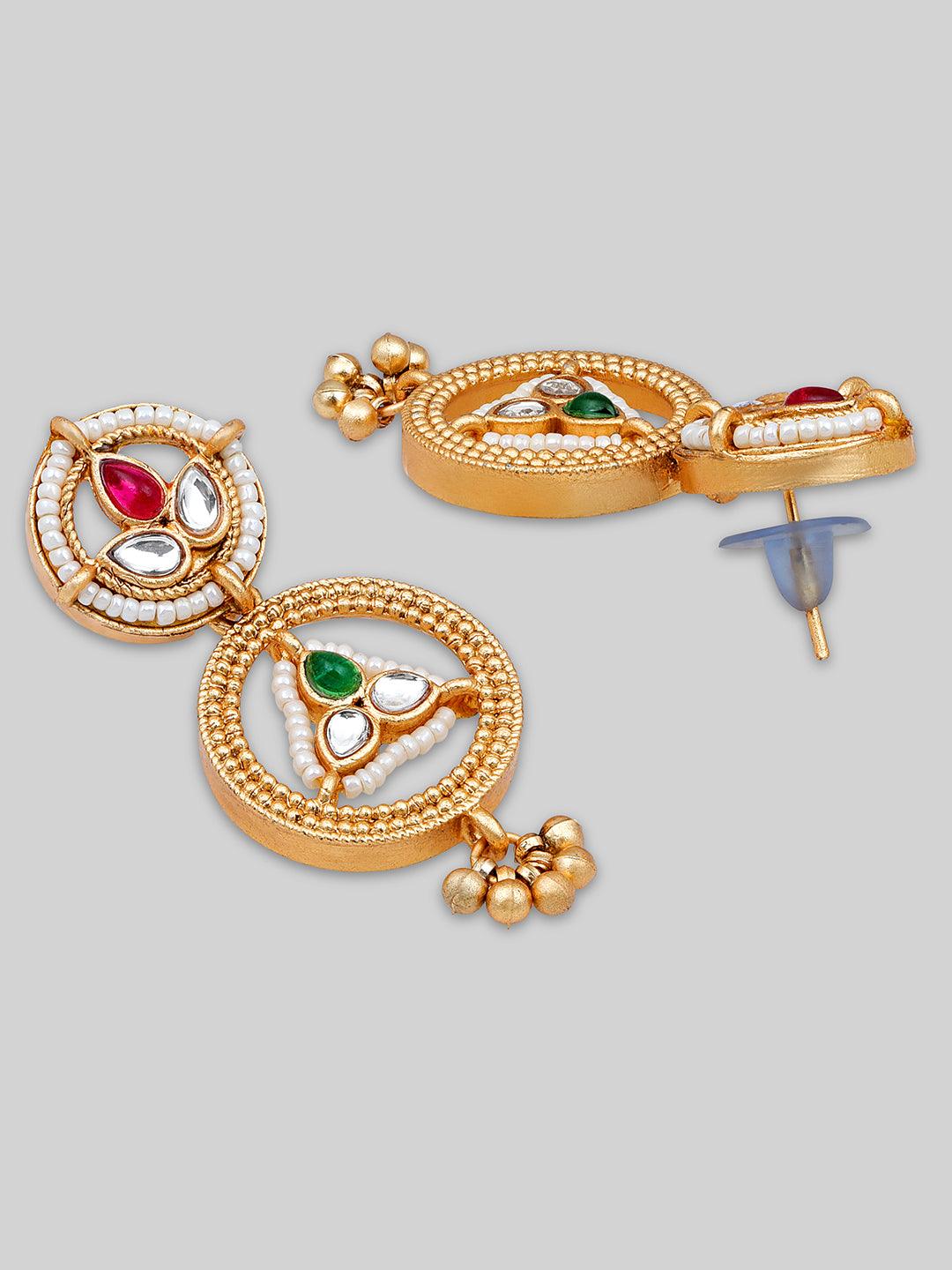 Gold Plated Austrian Ethnic Choker Jewellery Set - ASMITTA Jewellery