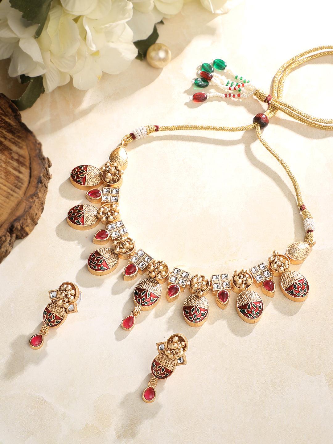 Radiant Meenakari Choker Set - ASMITTA Jewellery